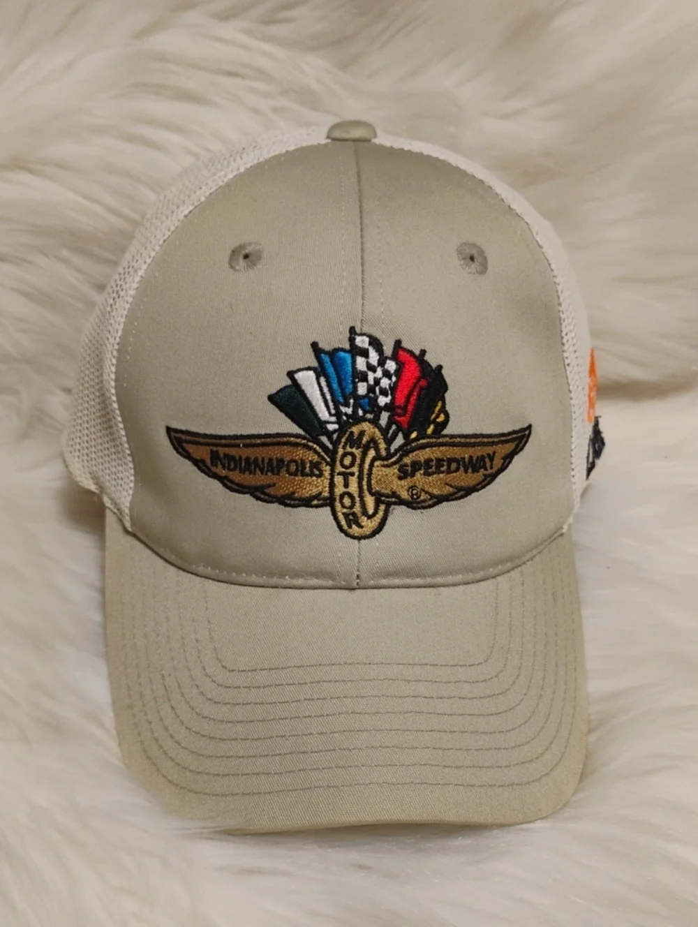 (C-75) Indianapolis Speedway Beige Mesh-Back Hat
